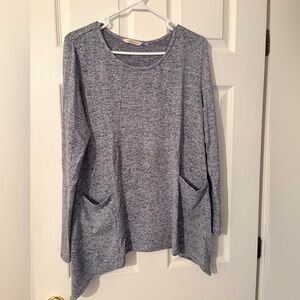 Soft Surroundings Heather Gray Knit Top Size S